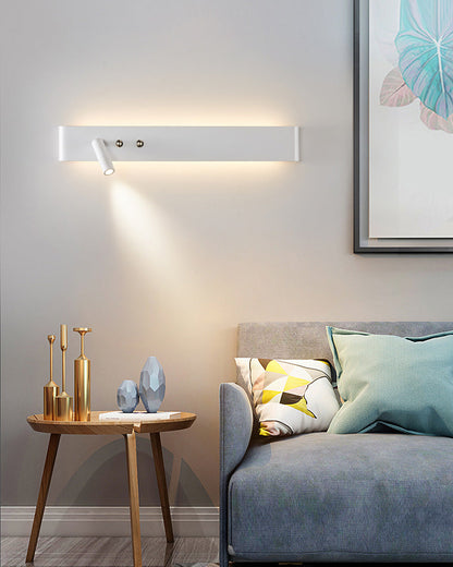 Applique Murale Linéaire avec Spot Orientable et Interrupteur