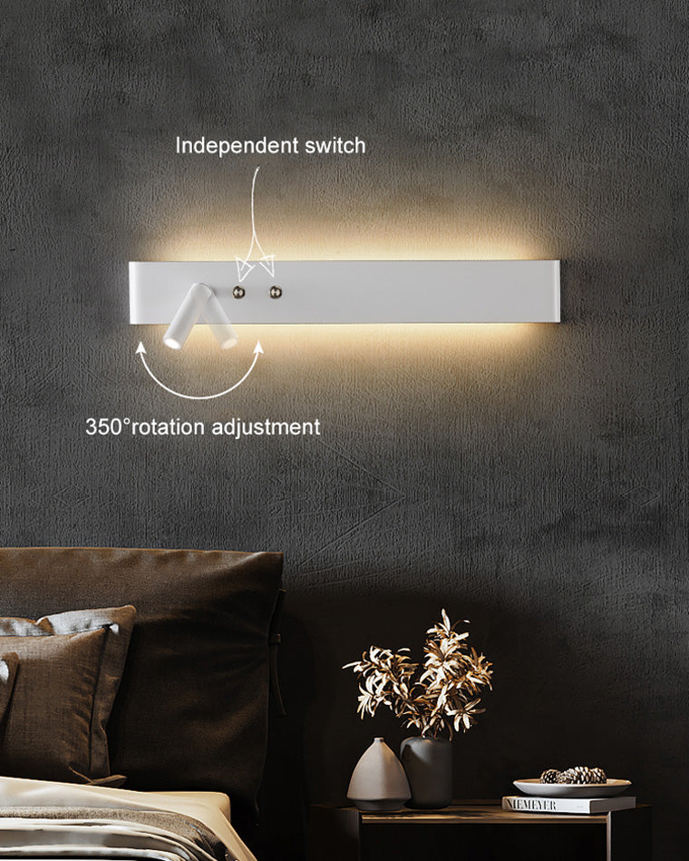 Applique Murale Linéaire avec Spot Orientable et Interrupteur