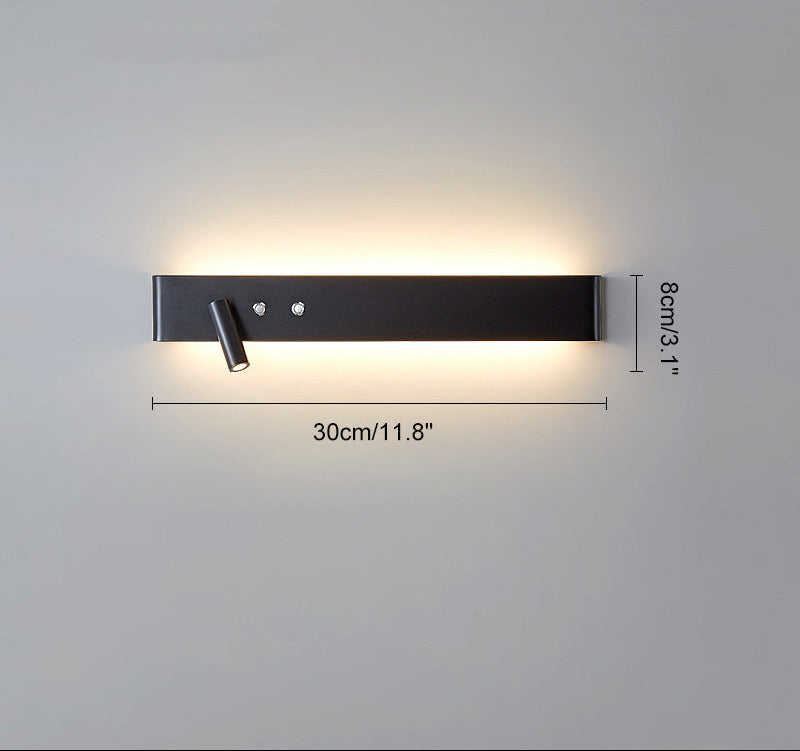 Applique Murale Linéaire avec Spot Orientable et Interrupteur