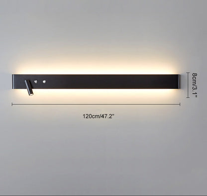 Applique Murale Linéaire avec Spot Orientable et Interrupteur