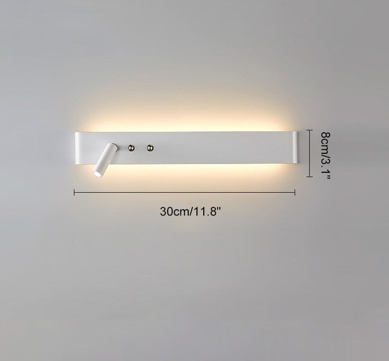 Applique Murale Linéaire avec Spot Orientable et Interrupteur