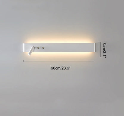 Applique Murale Linéaire avec Spot Orientable et Interrupteur