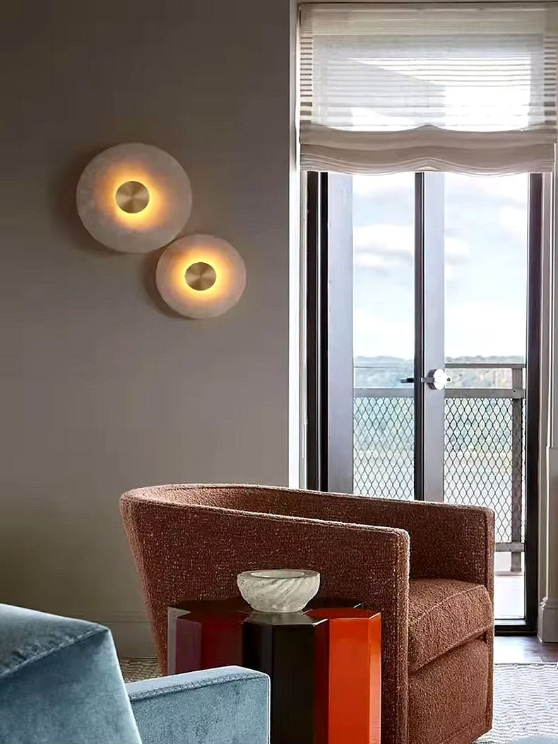 Applique Murale Ronde Blanc MARBRE