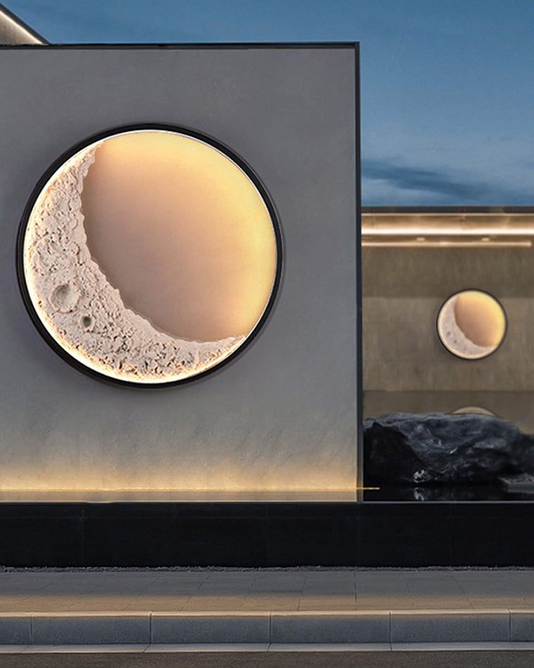 Applique Murale Ronde Effet Lune