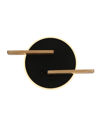Applique Murale Ronde avec Étagère et Port USB