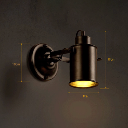 Applique Murale Spot Métal Noir Café - Design Minimaliste pour Salon et Chambre