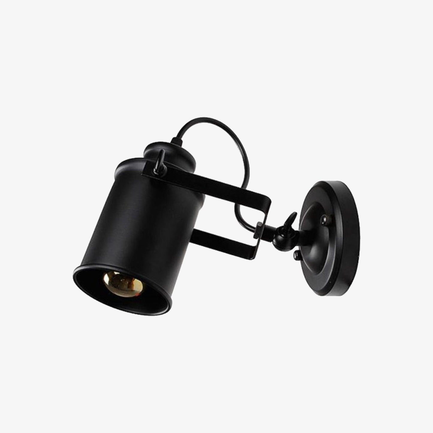 Applique Murale Spot Métal Noir Café - Design Minimaliste pour Salon et Chambre