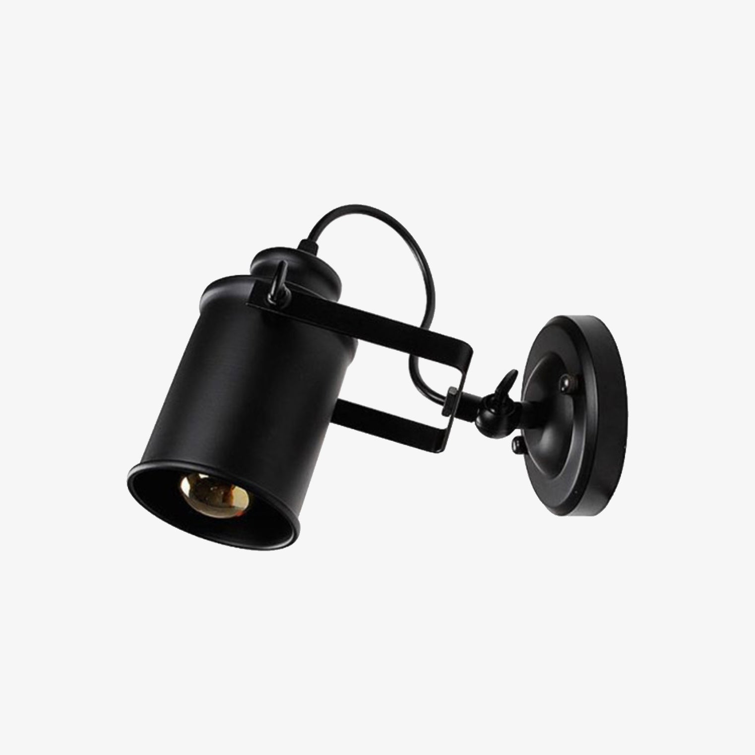 Applique Murale Spot Métal Noir Café - Design Minimaliste pour Salon et Chambre