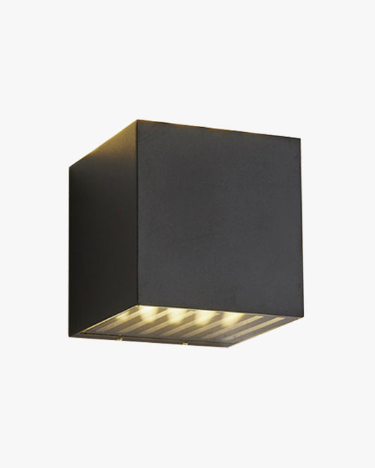 Applique Murale Extérieure Carrée Éclat Noir – Éclairage Haut et Bas