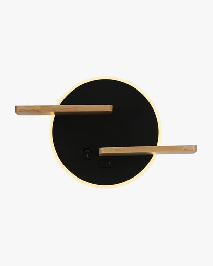 Applique Murale Ronde avec Étagère et Port USB
