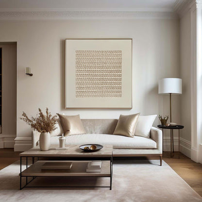 Art Mural Peinture Murale - Grille Beige Élégante 1