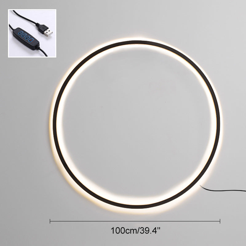Large Black Circle Wall Light