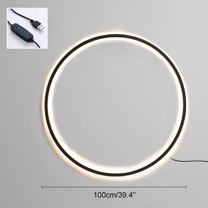 Large Black Circle Wall Light