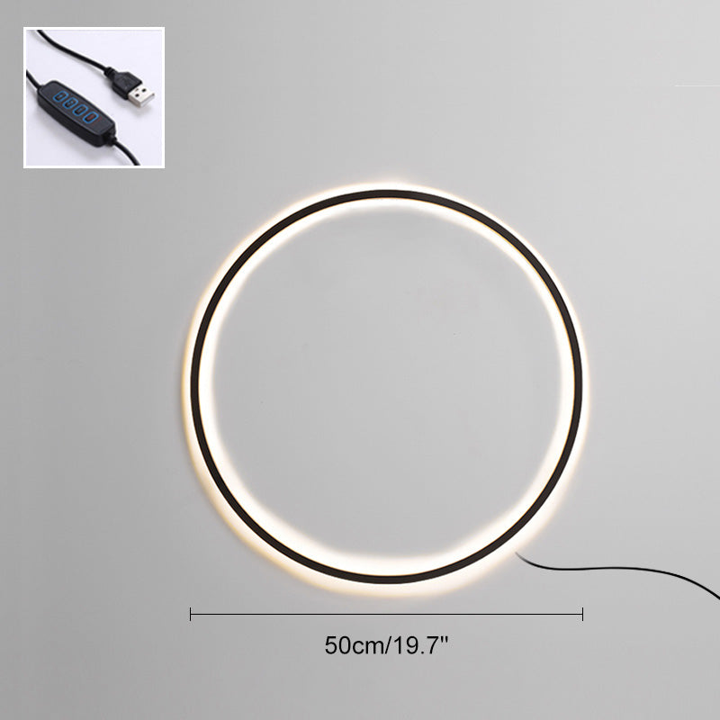 Large Black Circle Wall Light
