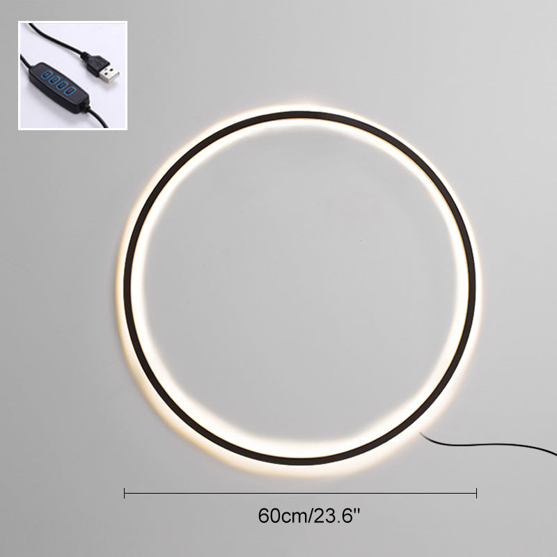 Large Black Circle Wall Light