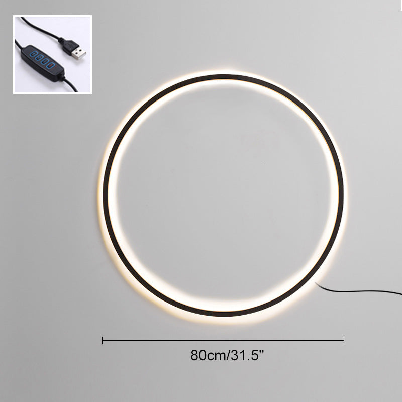 Large Black Circle Wall Light
