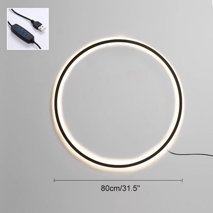 Large Black Circle Wall Light