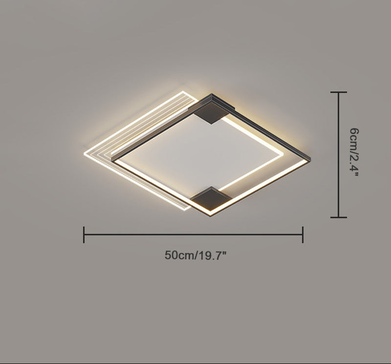 Flat Profile Geometric Recessed Ceiling Light