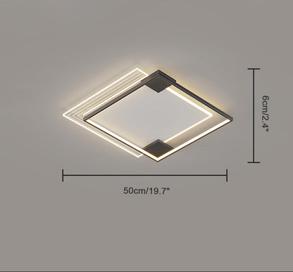 Flat Profile Geometric Recessed Ceiling Light