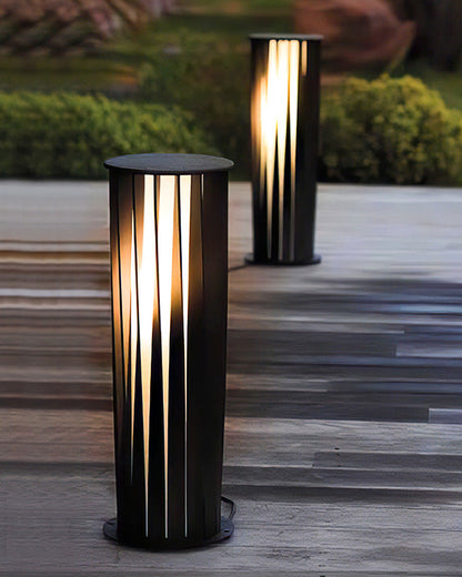 Borne Lumineuse Solaire Décorative Noire – Éclairage Écologique et Élégant