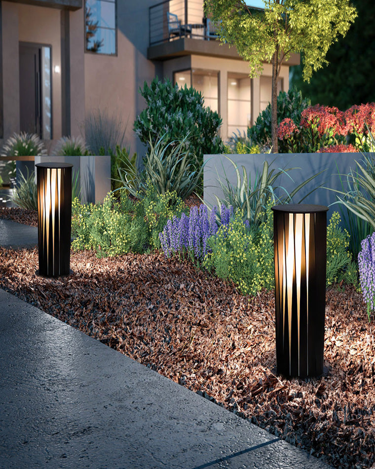 Borne Lumineuse Solaire Décorative Noire – Éclairage Écologique et Élégant