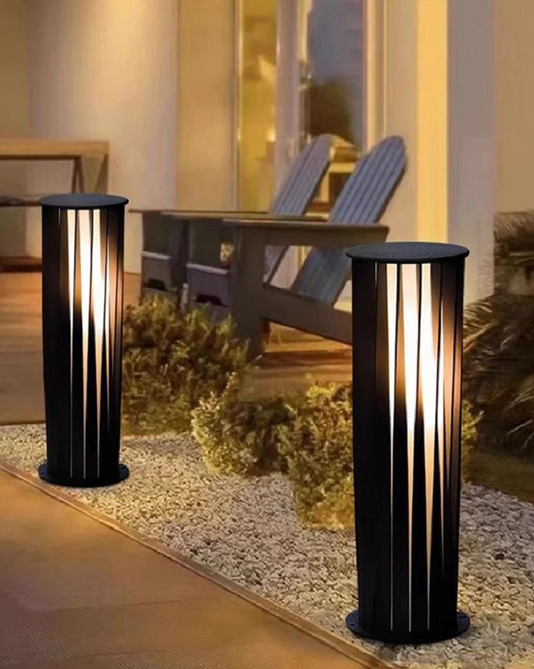Borne Lumineuse Solaire Décorative Noire – Éclairage Écologique et Élégant