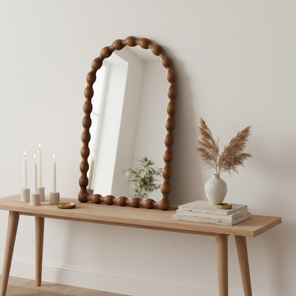 Miroir Arche en Bois Manguier Ondulé