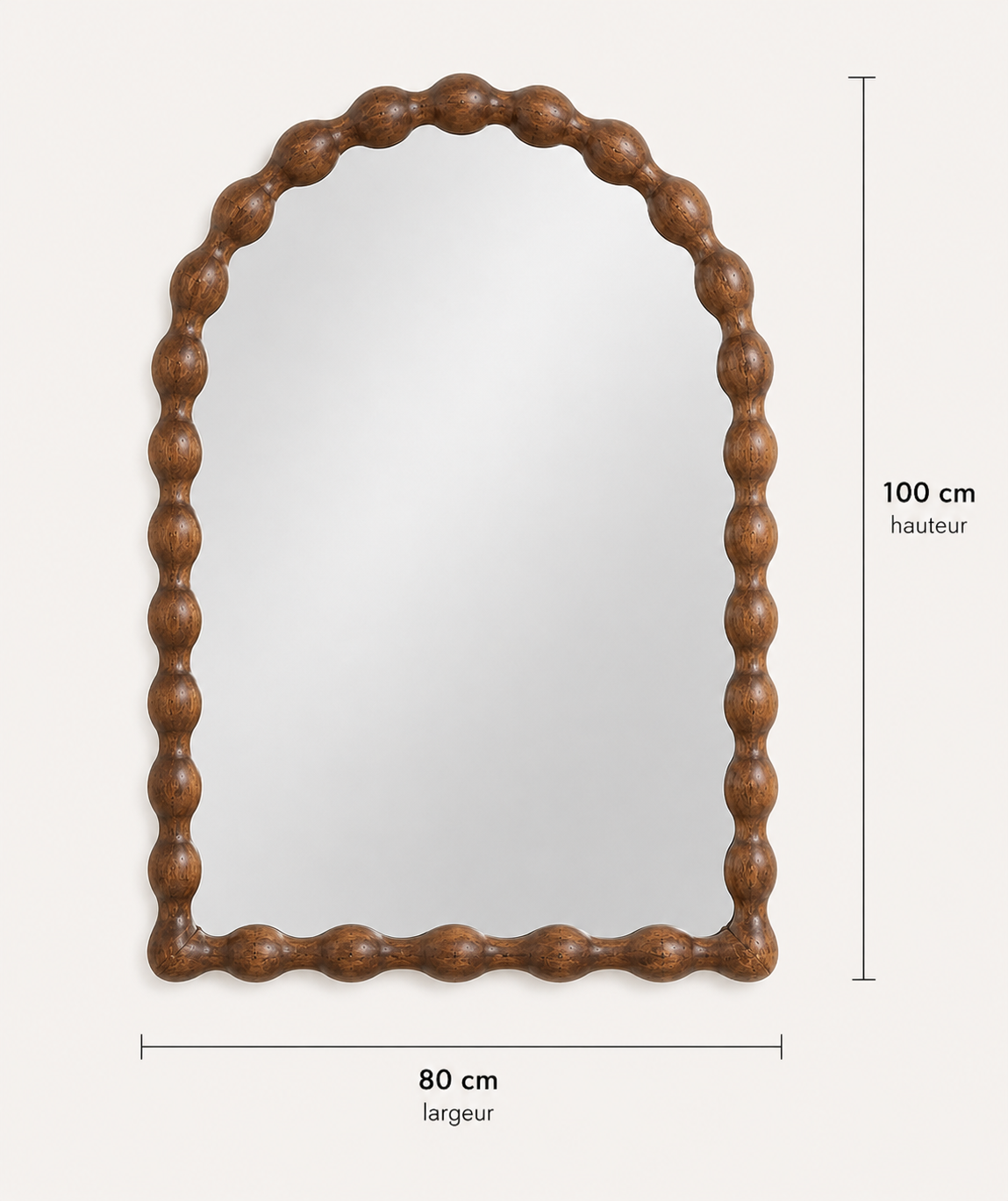 Miroir Arche en Bois Manguier Ondulé