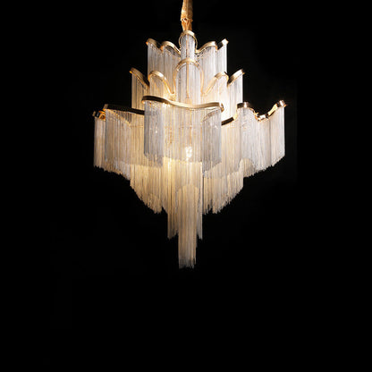 Metallic Cascade Chandelier