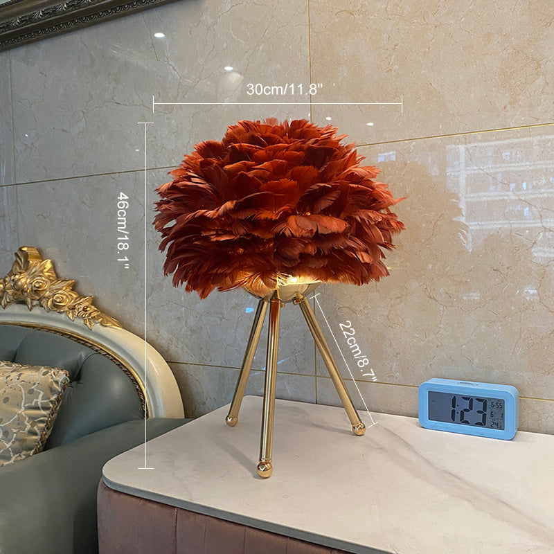 Feather Tripod Table Lamp