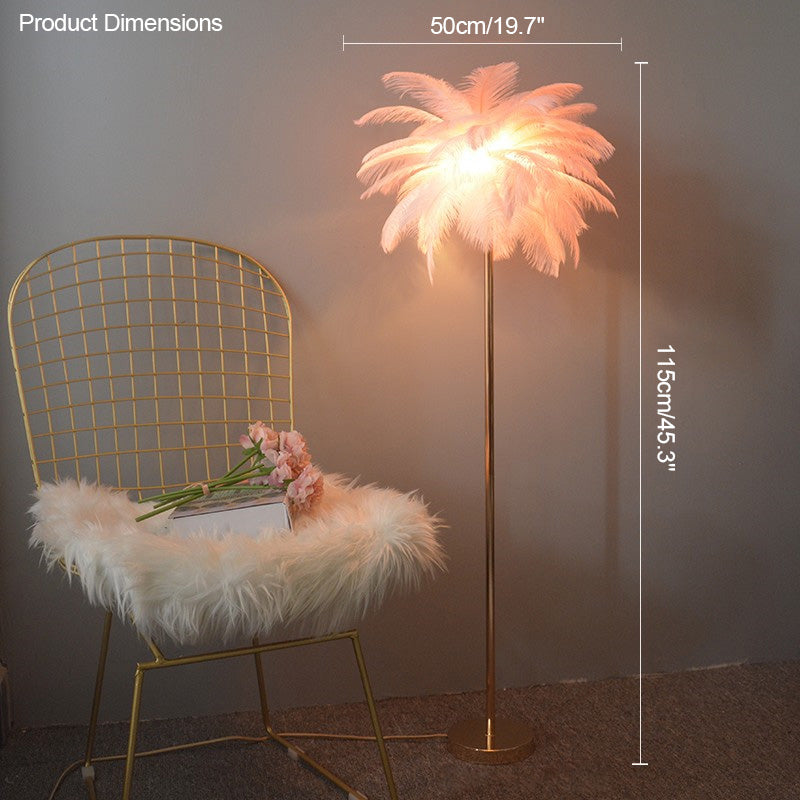 "Plumy Palm" Floor Lamp with Tray