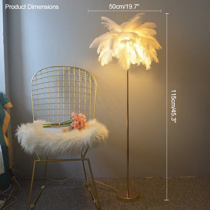 "Plumy Palm" Floor Lamp with Tray