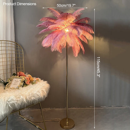 "Plumy Palm" Floor Lamp with Tray