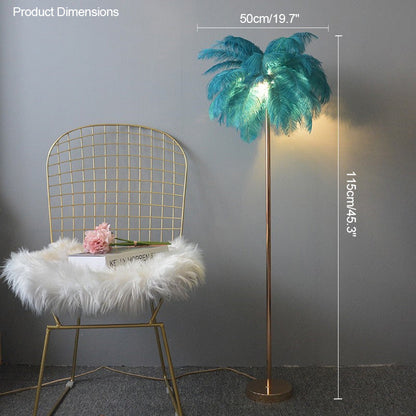 "Plumy Palm" Floor Lamp with Tray