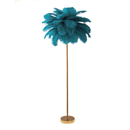 "Plumy Palm" Floor Lamp with Tray