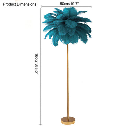 "Plumy Palm" Floor Lamp with Tray