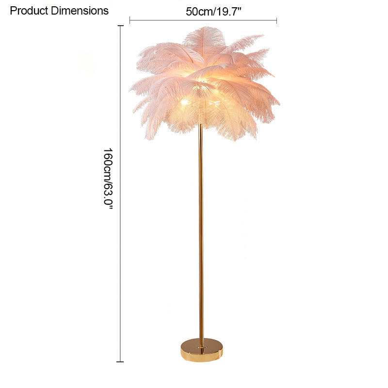 "Plumy Palm" Floor Lamp with Tray