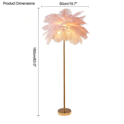 "Plumy Palm" Floor Lamp with Tray