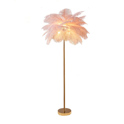 "Plumy Palm" Floor Lamp with Tray