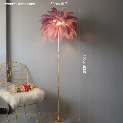 "Plumy Palm" Floor Lamp with Tray