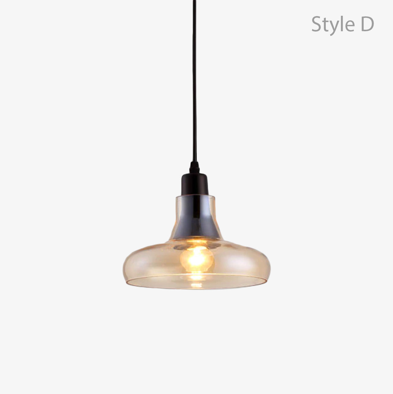 Variant image for Suspension Vintage en Verre Fumé - Élégance Lumineuse-8