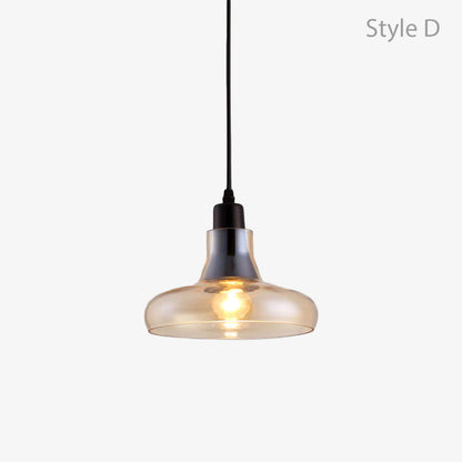 Variant image for Suspension Vintage en Verre Fumé - Élégance Lumineuse-8