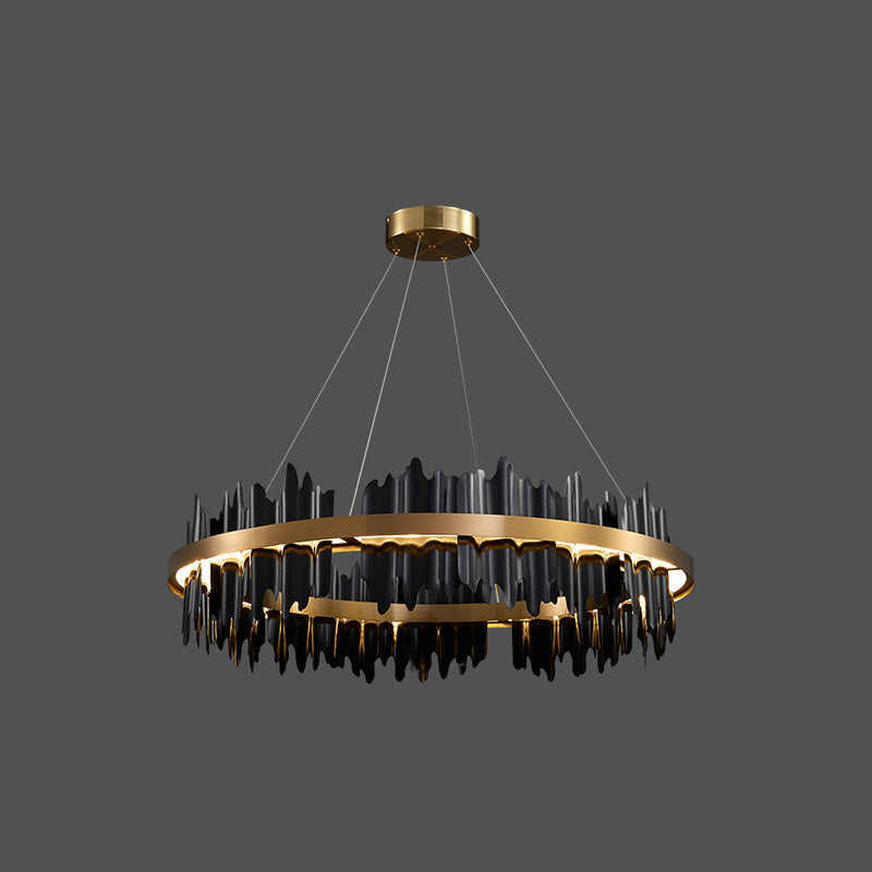 Lustre Rond - Iceberg Noir & Or