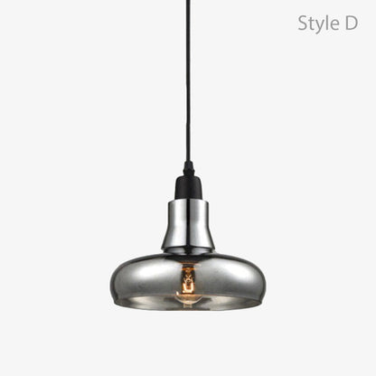 Suspension Vintage en Verre Fumé - Élégance Lumineuse-6