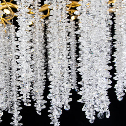Lustre Cristal Grand Branches De Glycine Forme Arbre Pour Salles Haut Plafond