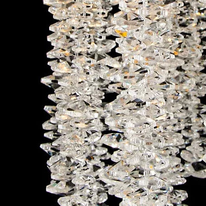 Grand Lustre Escalier Cristal Avec Suspensions En Forme Glycine