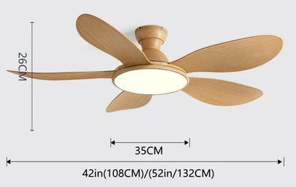 Grand Plafonnier Ventilateur Bois Clair