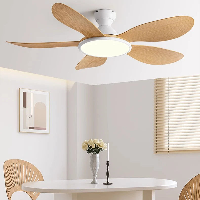 Grand Plafonnier Ventilateur Bois Clair