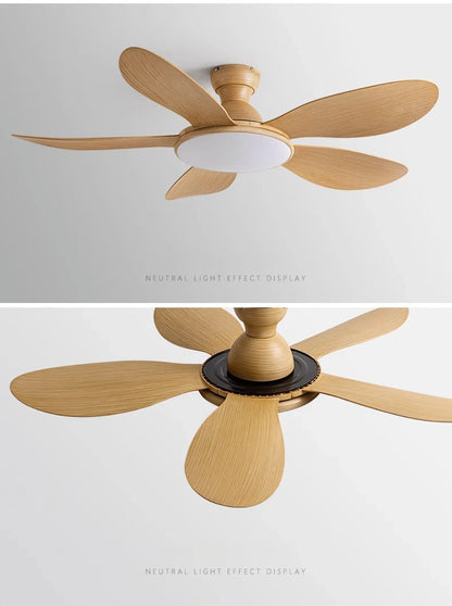 Grand Plafonnier Ventilateur Bois Clair