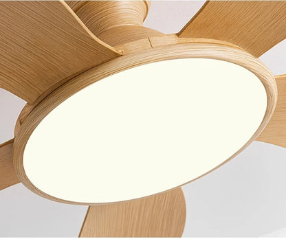 Grand Plafonnier Ventilateur Bois Clair